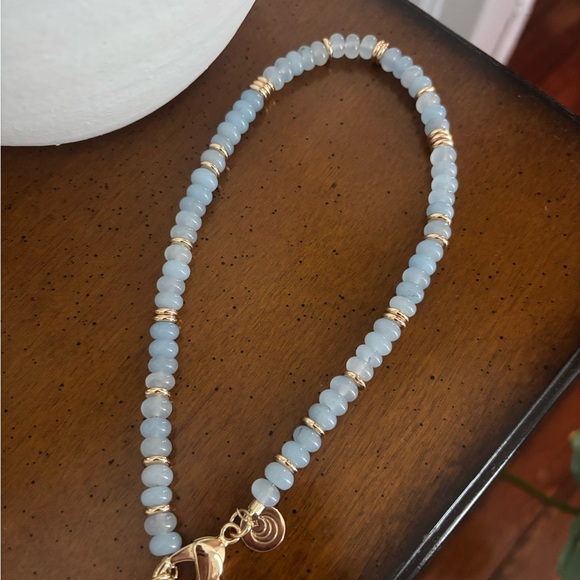 Jane Win Gumdrop Beaded Necklace, Aquamarine - Picture 2 of 3